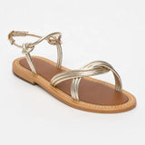 WYNNE sandales en cuir doré