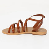 ABHIRI sandales en cuir cinnamon verni