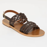 SANYLIA sandales en cuir marron