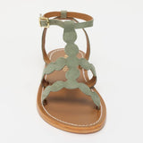 THUJA sandales en cuir kaki clair