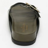 AISHANI sandales en cuir kaki foncé