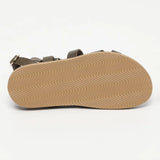 MIRA sandales en cuir kaki lézard