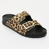 AISHANI sandales en cuir léopard