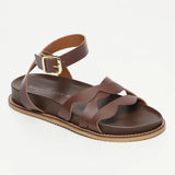 VASTO sandales en cuir chocolate
