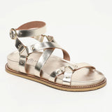 MIRA sandales en cuir doré