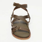 MIRA sandales en cuir kaki lézard