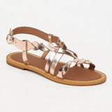 LIDO sandales en cuir or rose
