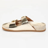 AISHANI sandales en cuir doré