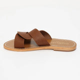 ADITRI mules en cuir marron lézard
