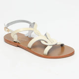 DORIA sandales spartiate / lacet en cuir blanc off