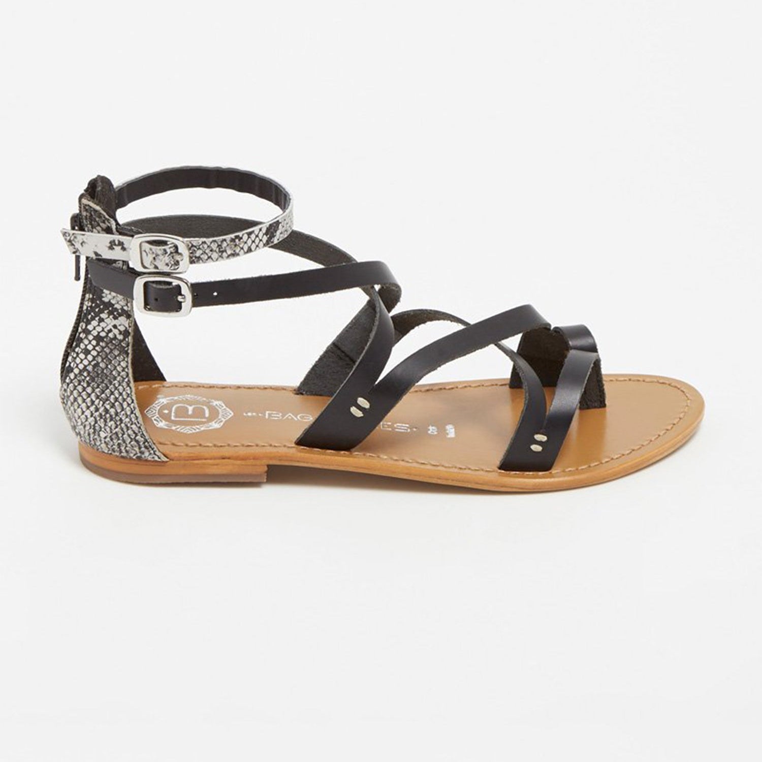 MONROE Sandale neutre en cuir