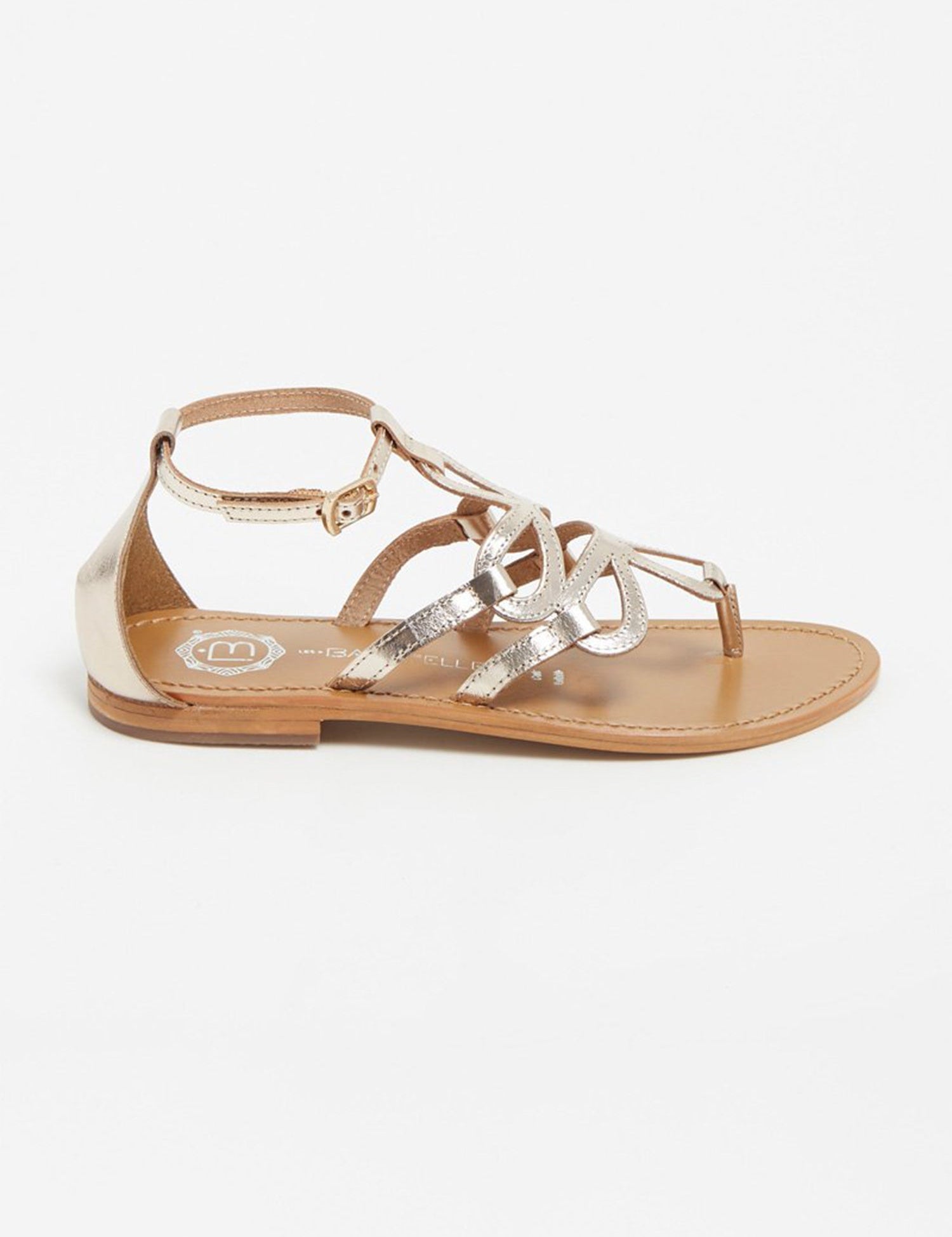 JUNTA Sandale brillante en cuir