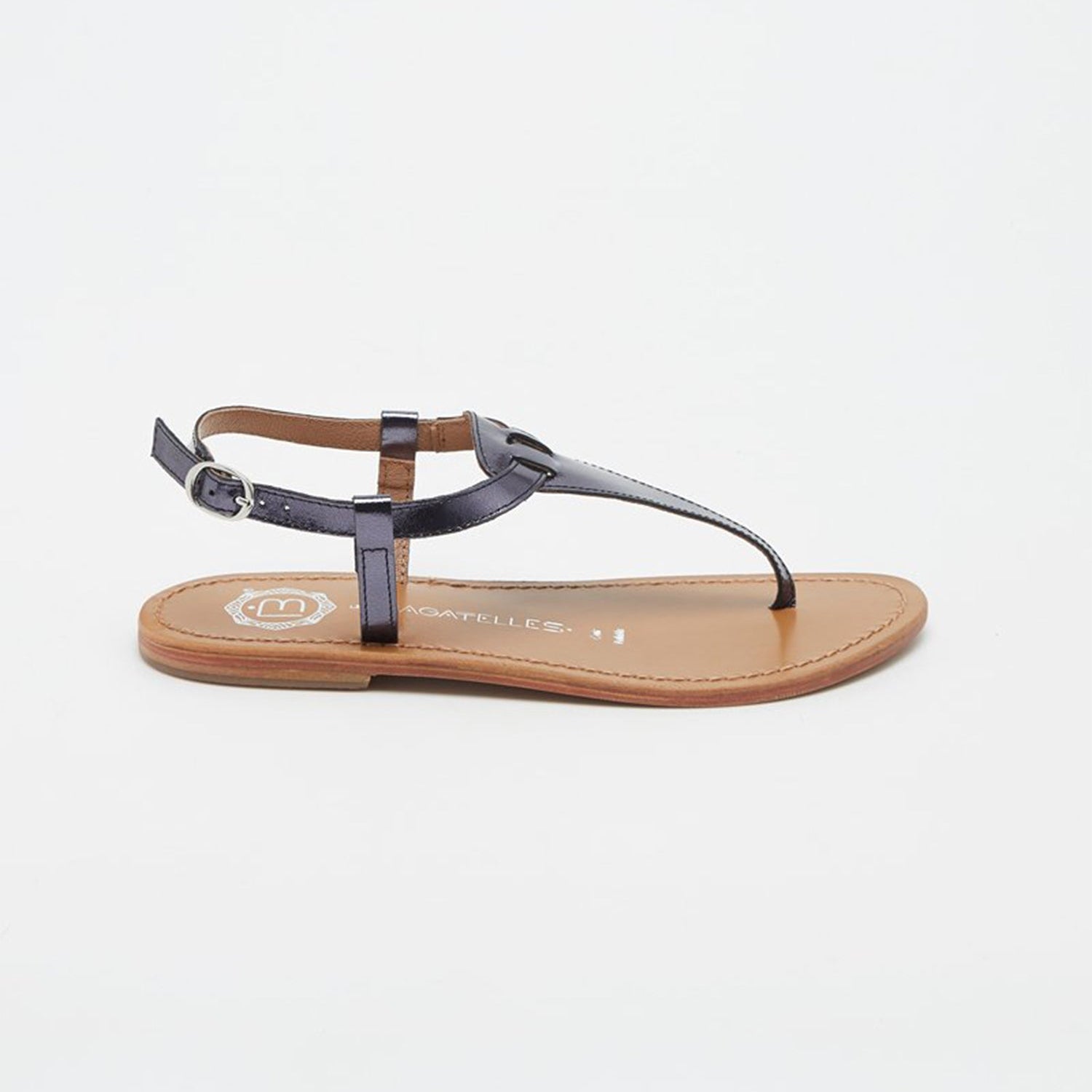 JERSEY Sandale neutre en cuir
