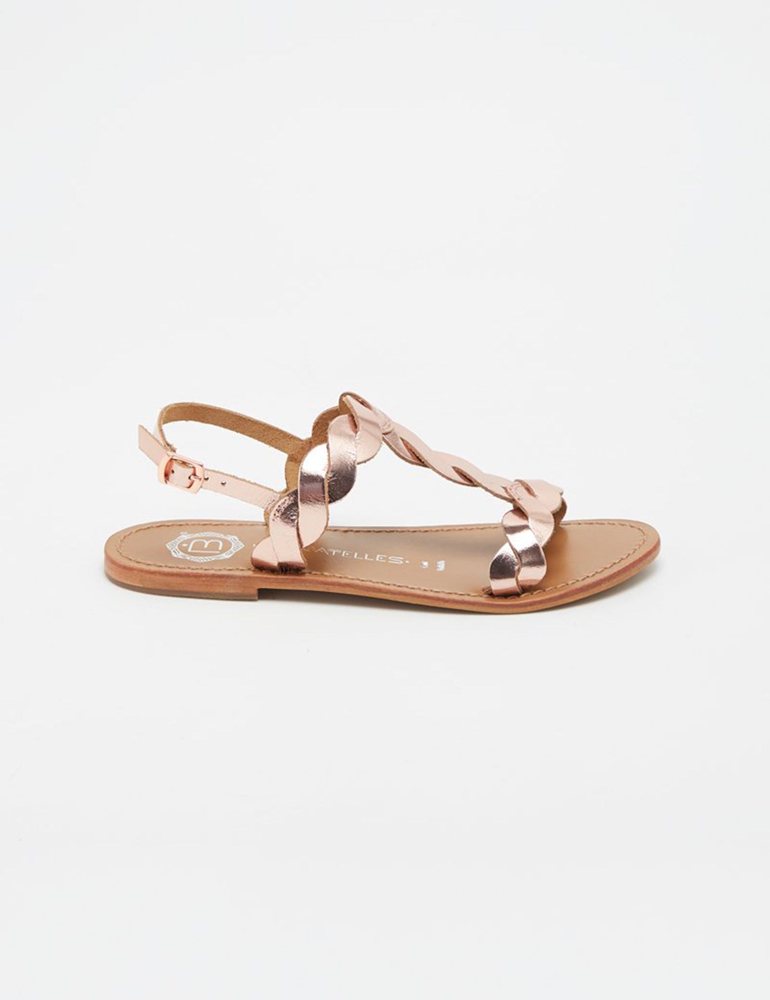 BURKE Sandale brillante en cuir