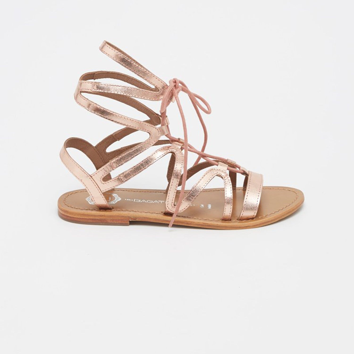 CRESCENT Sandale brillante en cuir