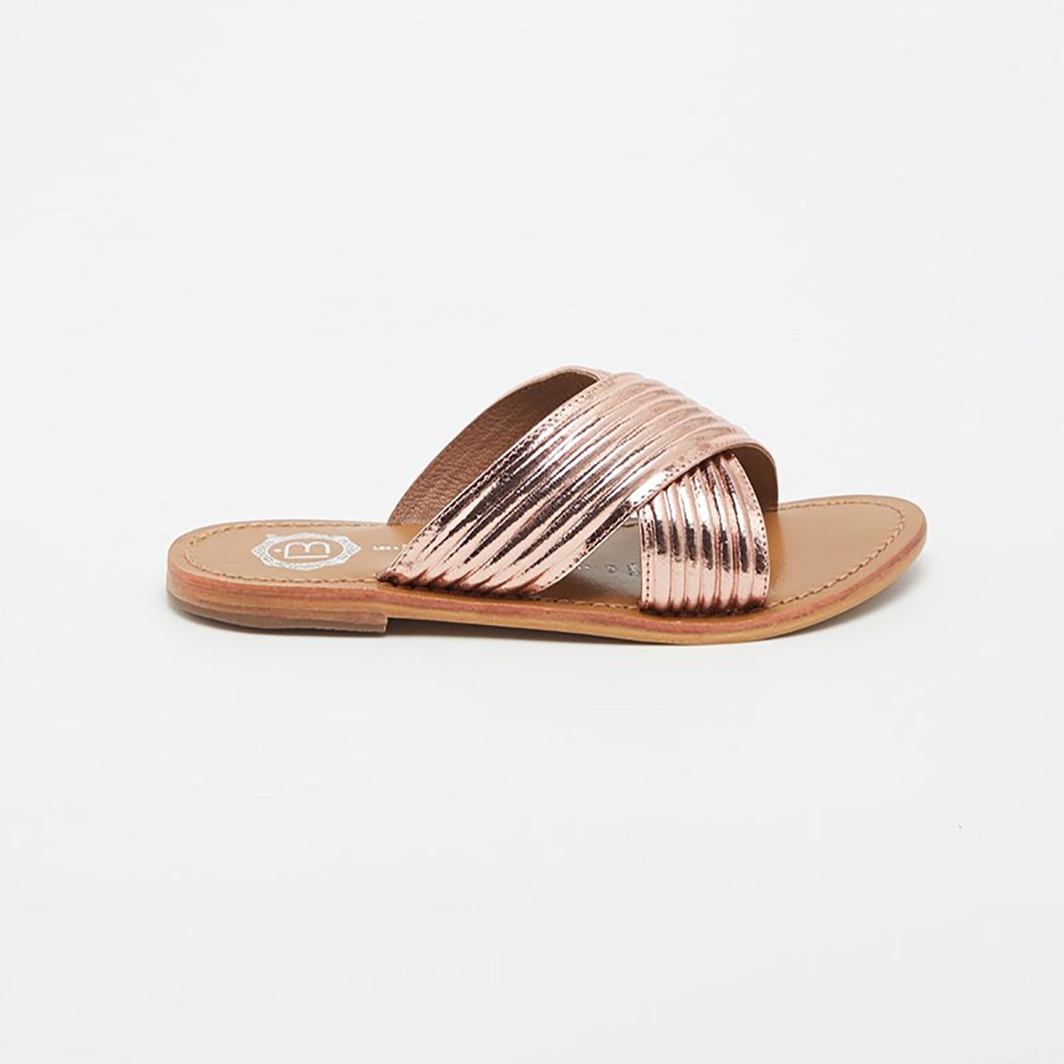 NASSAU Mule brillante en cuir