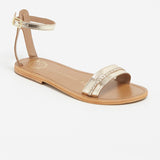PASAS Sandale brillante en cuir
