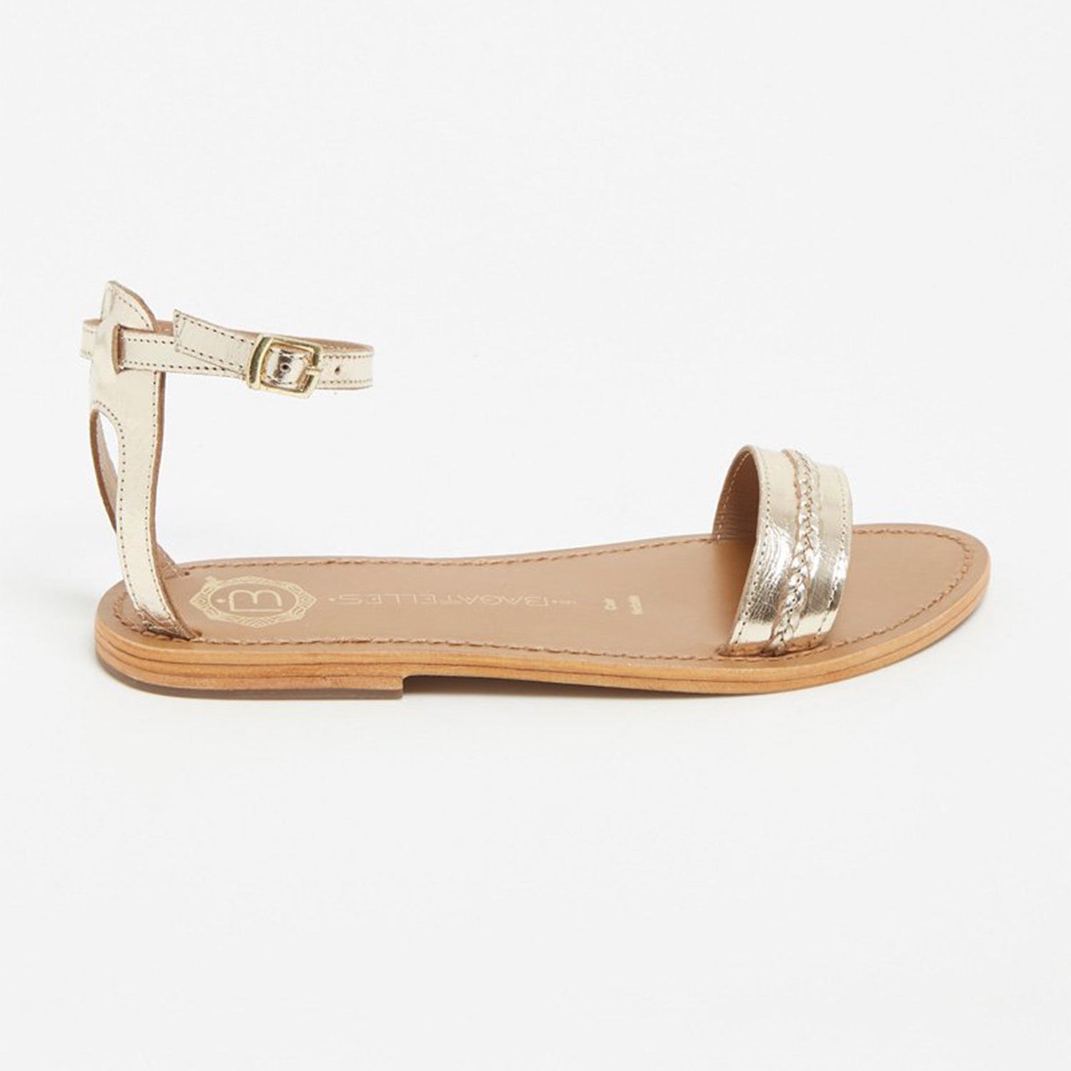 PASAS Sandale brillante en cuir