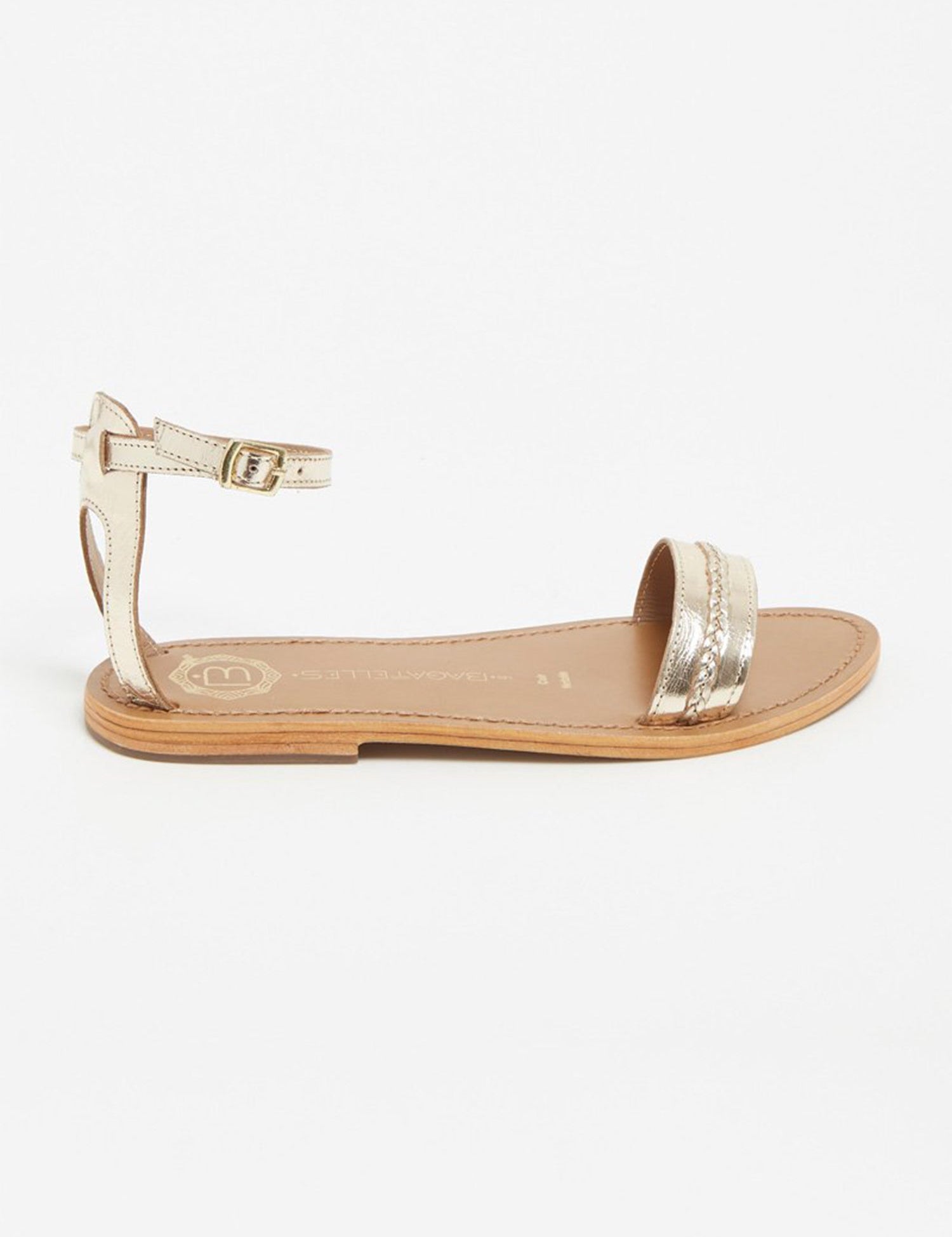 PASAS Sandale brillante en cuir