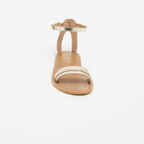 PASAS Sandale brillante en cuir