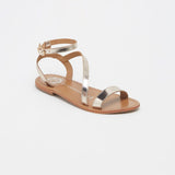 ALOFI Sandale brillante en cuir