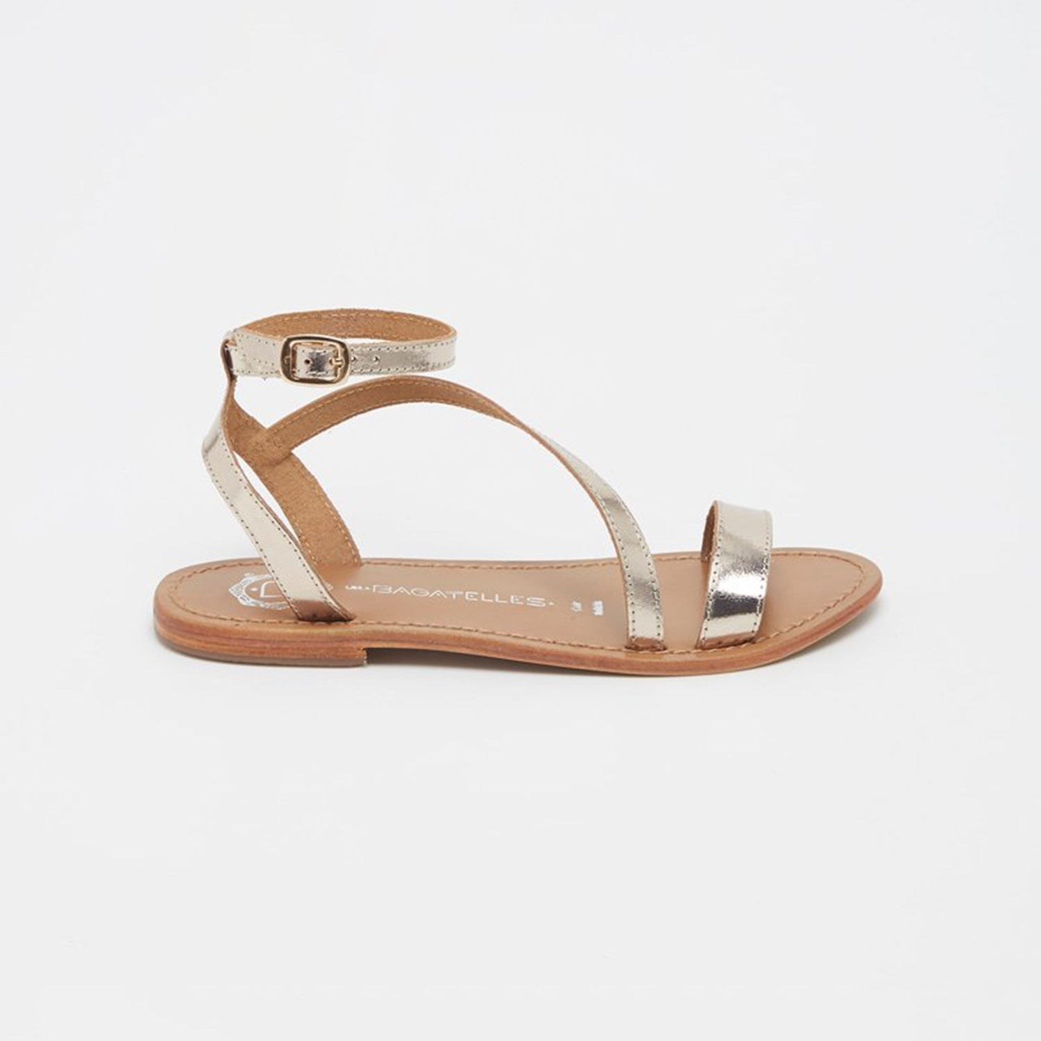 ALOFI Sandale brillante en cuir