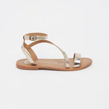 ALOFI Sandale brillante en cuir