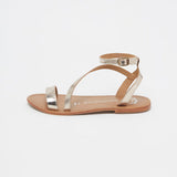 ALOFI Sandale brillante en cuir
