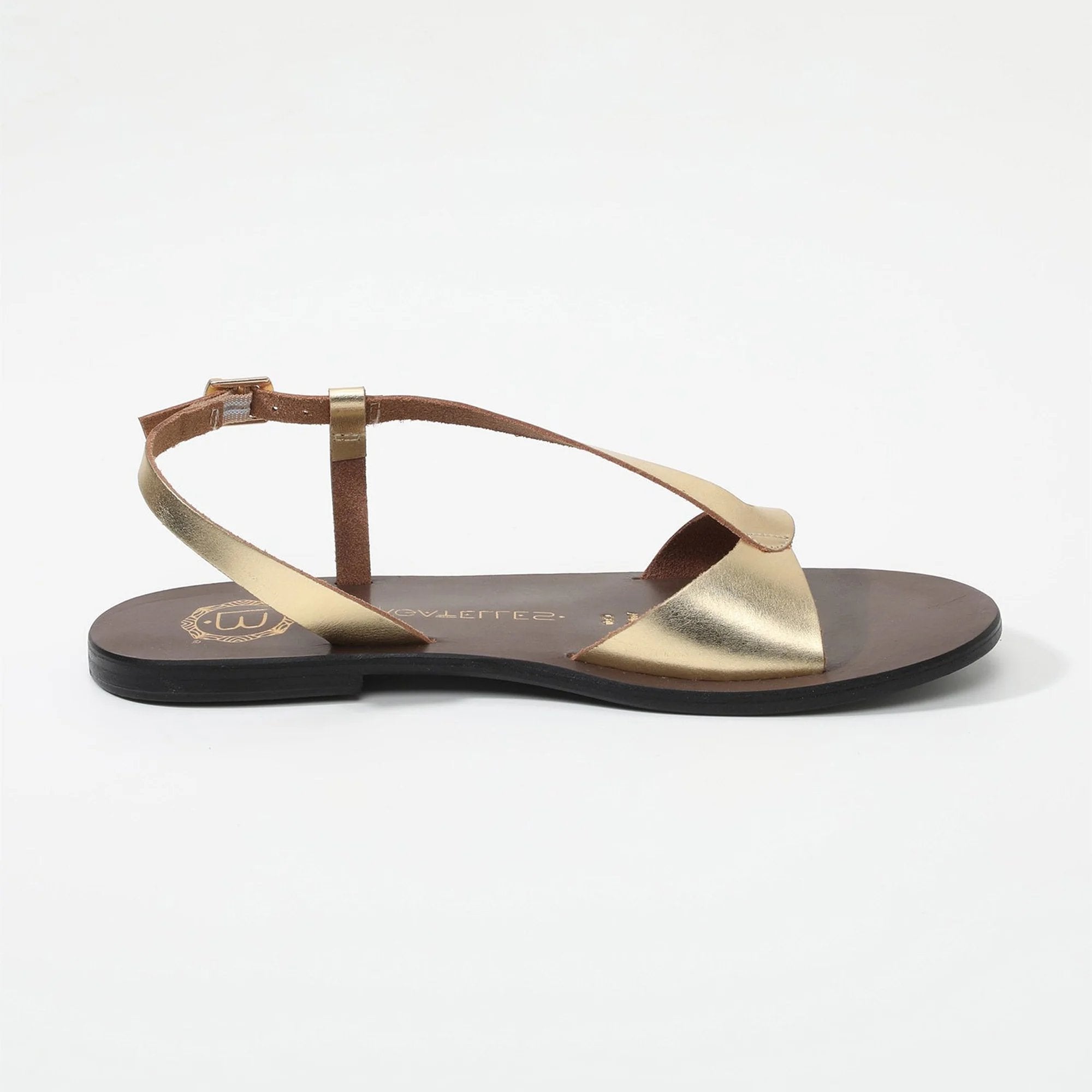 AMADRYA Sandale brillante en cuir