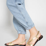 AMADRYA Sandale brillante en cuir