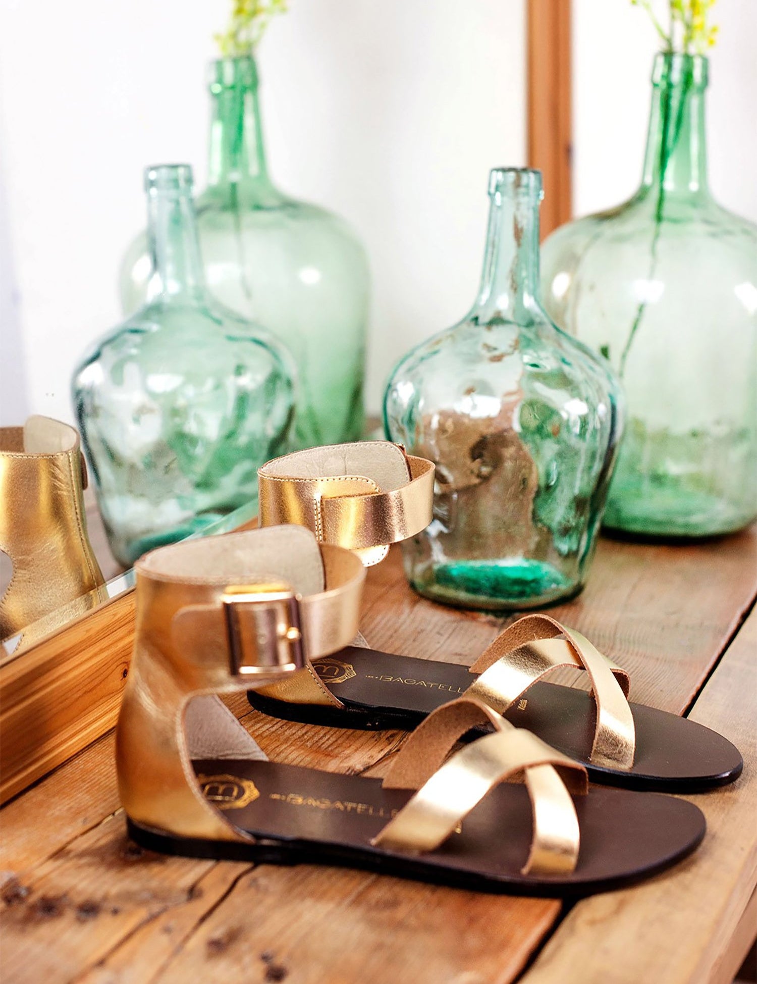 KALIE Sandale brillante en cuir
