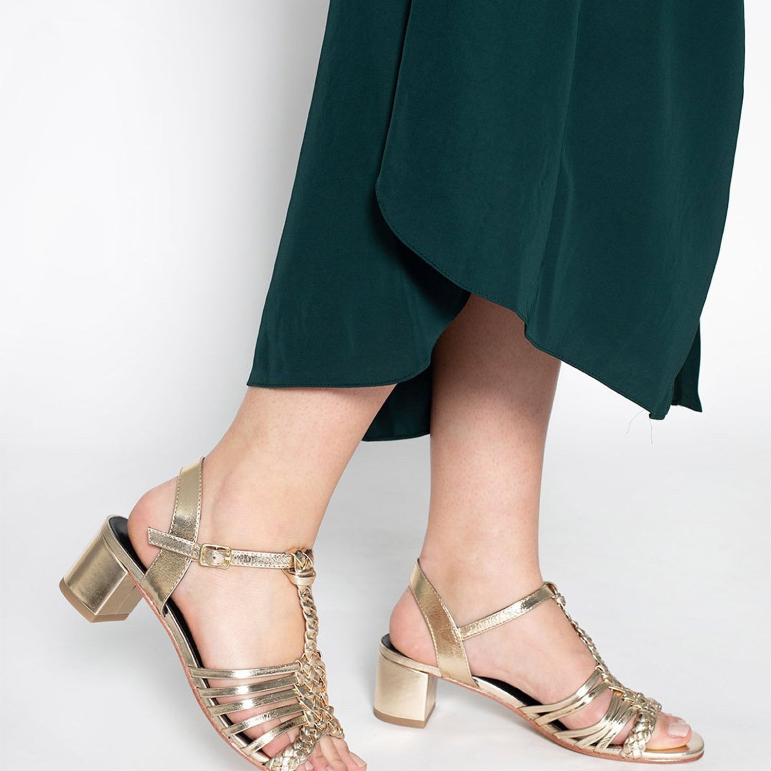 VIJA Sandale brillante en cuir