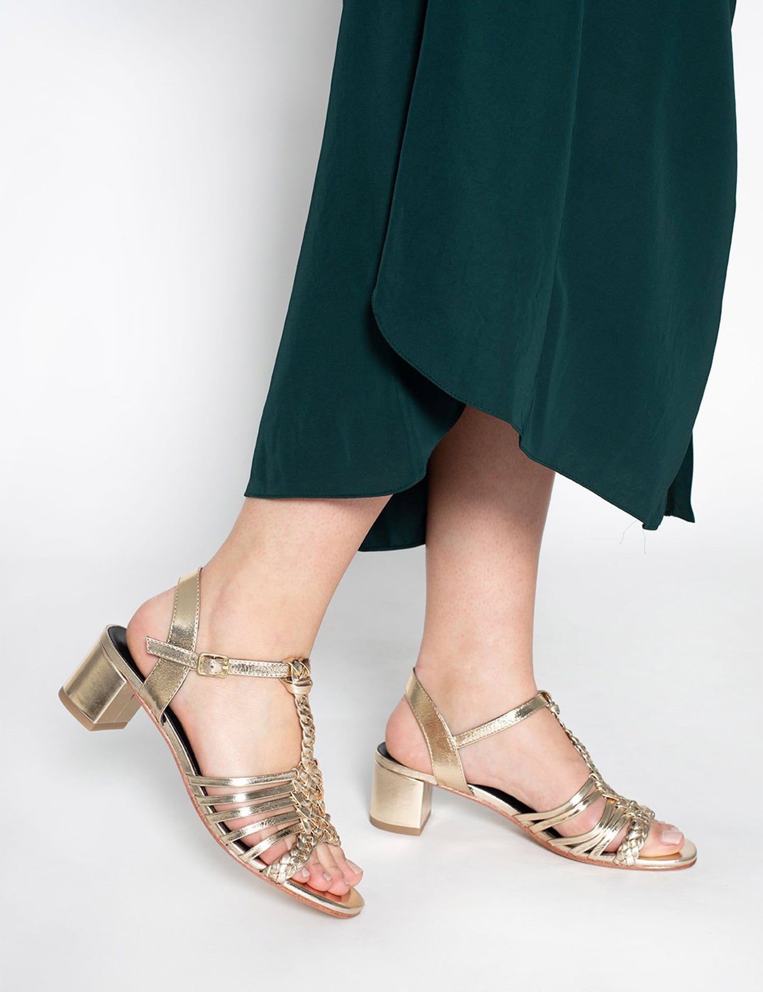 VIJA Sandale brillante en cuir