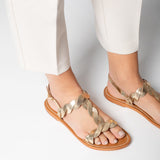 BURKE Sandale brillante en cuir