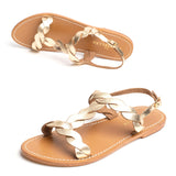 BURKE Sandale brillante en cuir