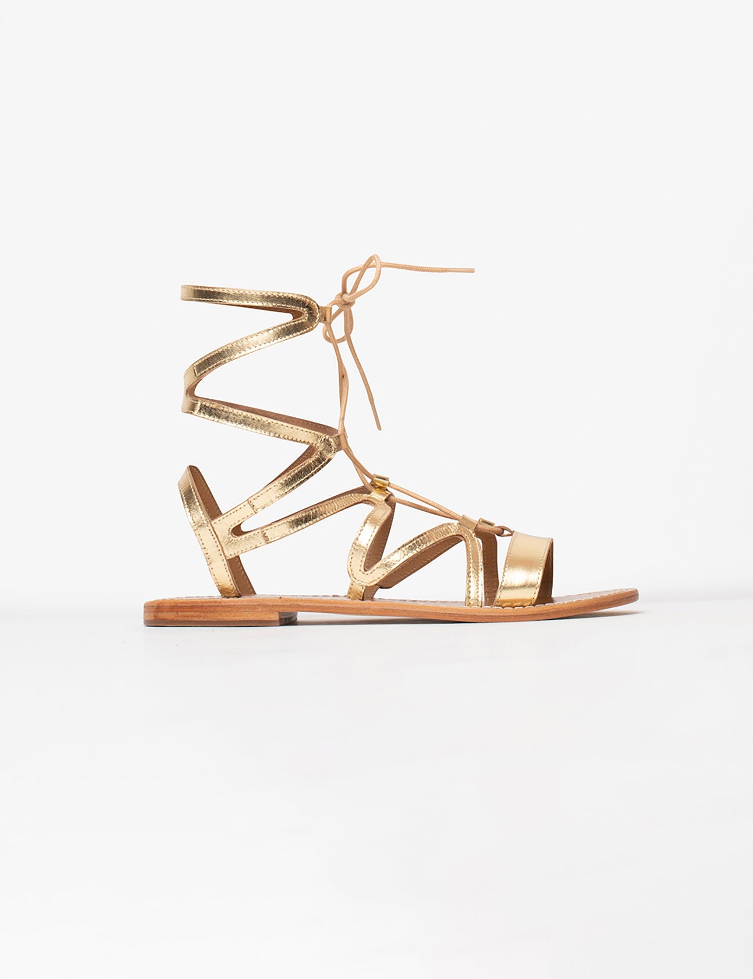 CRESCENT Sandale brillante en cuir
