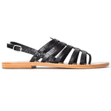 POLOLENA Sandale imprimée animal en cuir