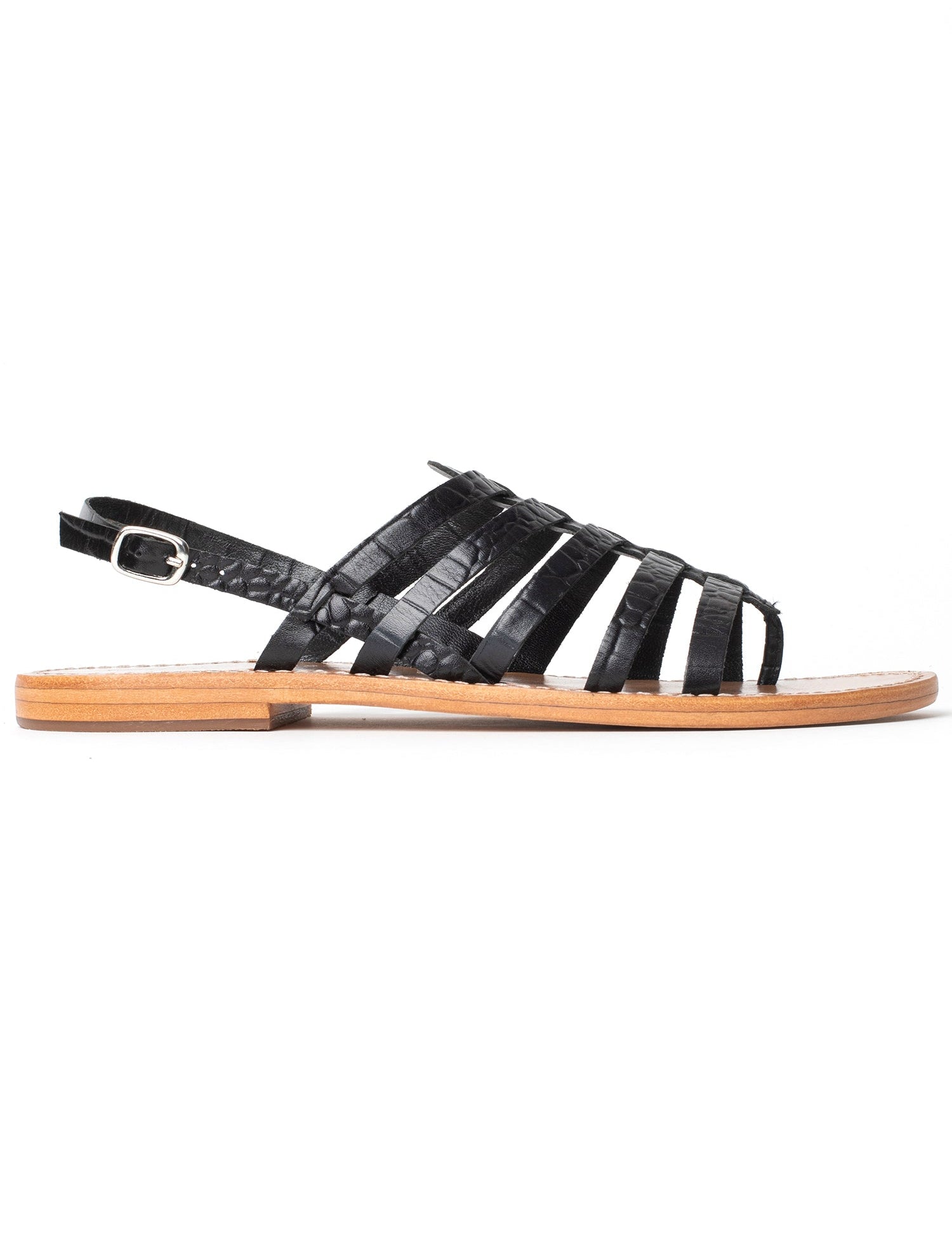 POLOLENA Sandale imprimée animal en cuir