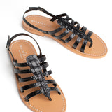 POLOLENA Sandale imprimée animal en cuir