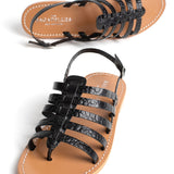 POLOLENA Sandale imprimée animal en cuir