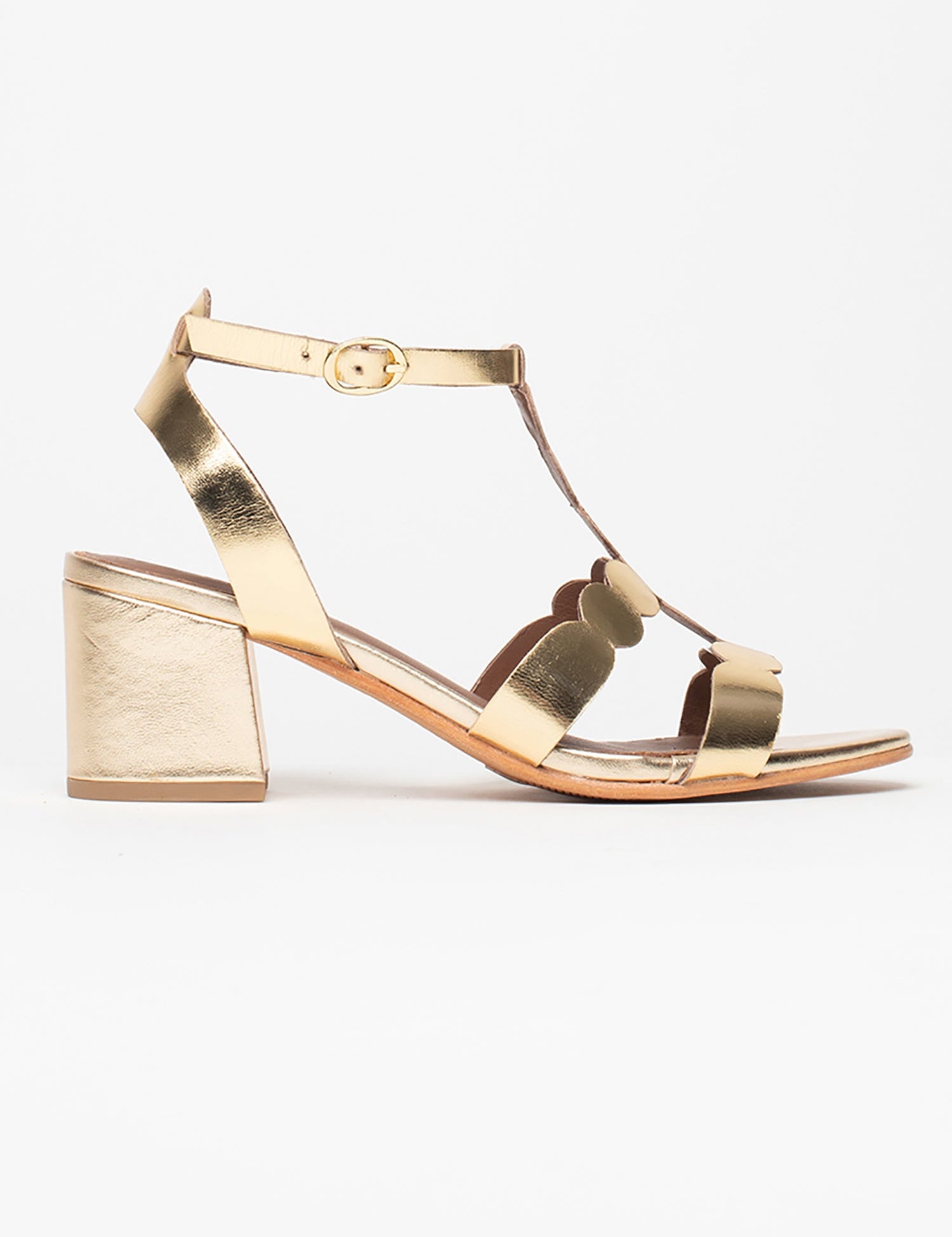DONOMA Sandale brillante en cuir