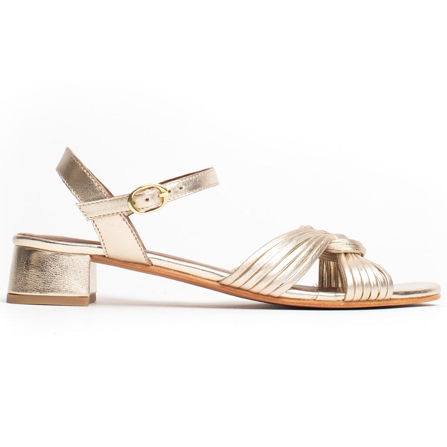 FALCOM Sandale brillante en cuir