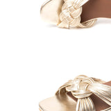 FALCOM Sandale brillante en cuir