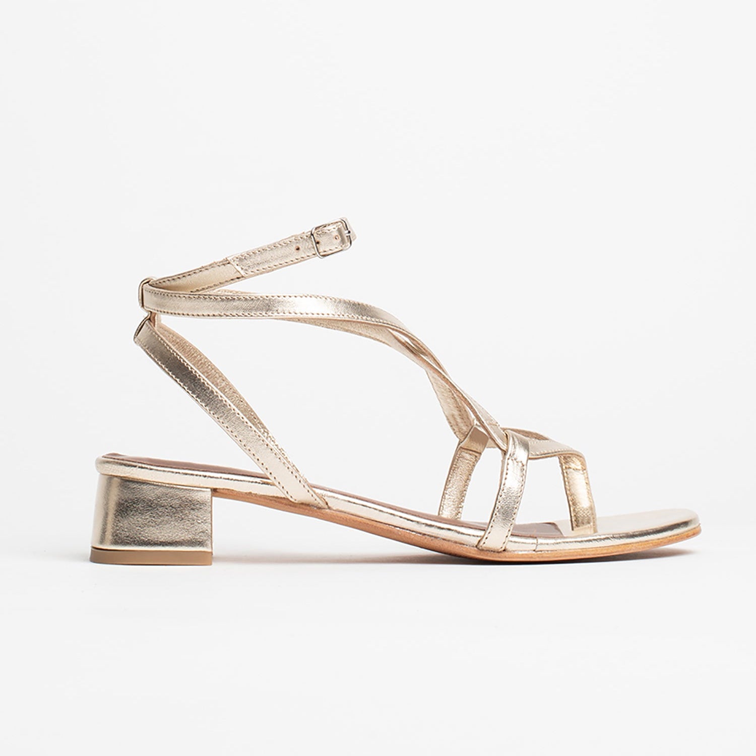 HALONA Sandale brillante en cuir