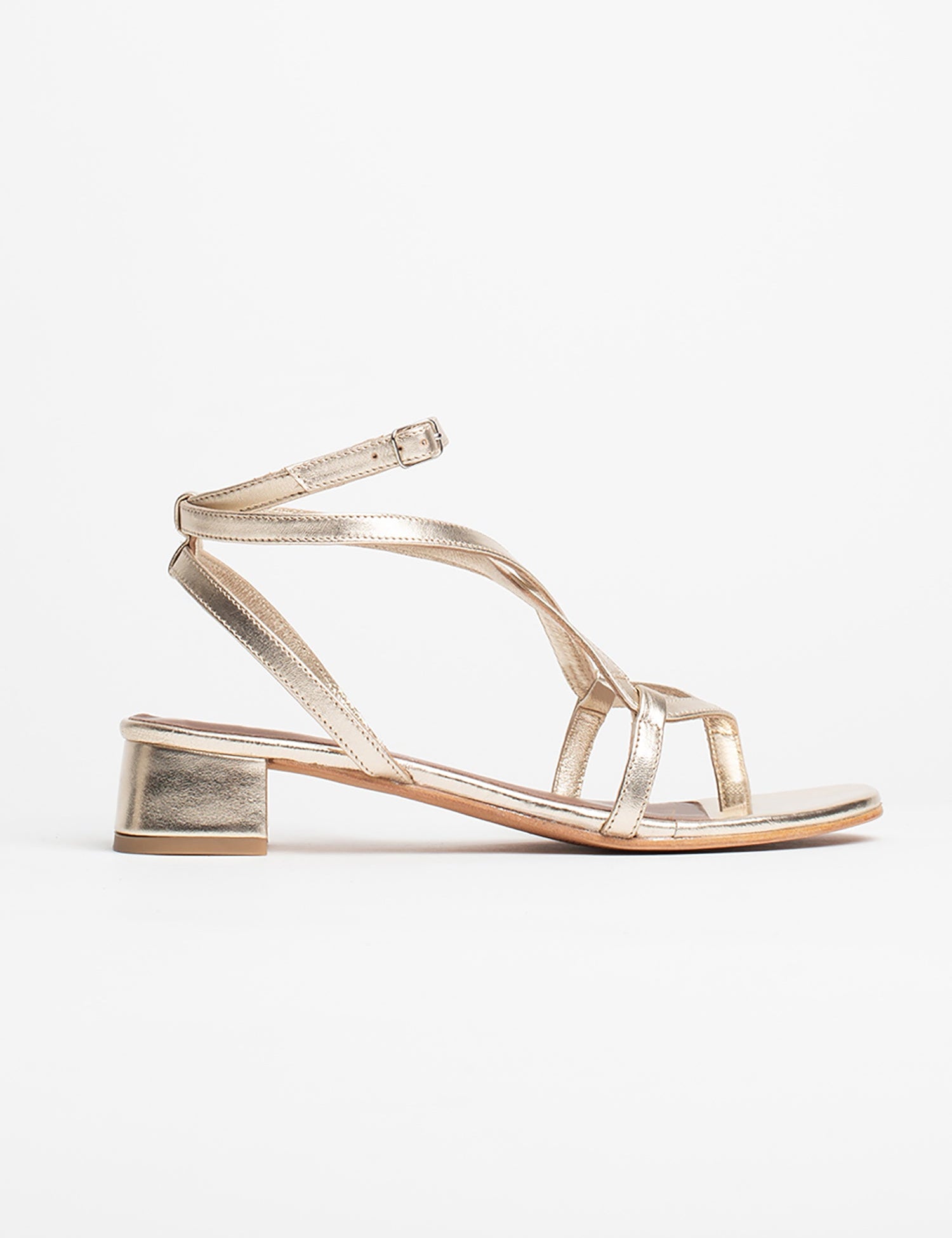 HALONA Sandale brillante en cuir