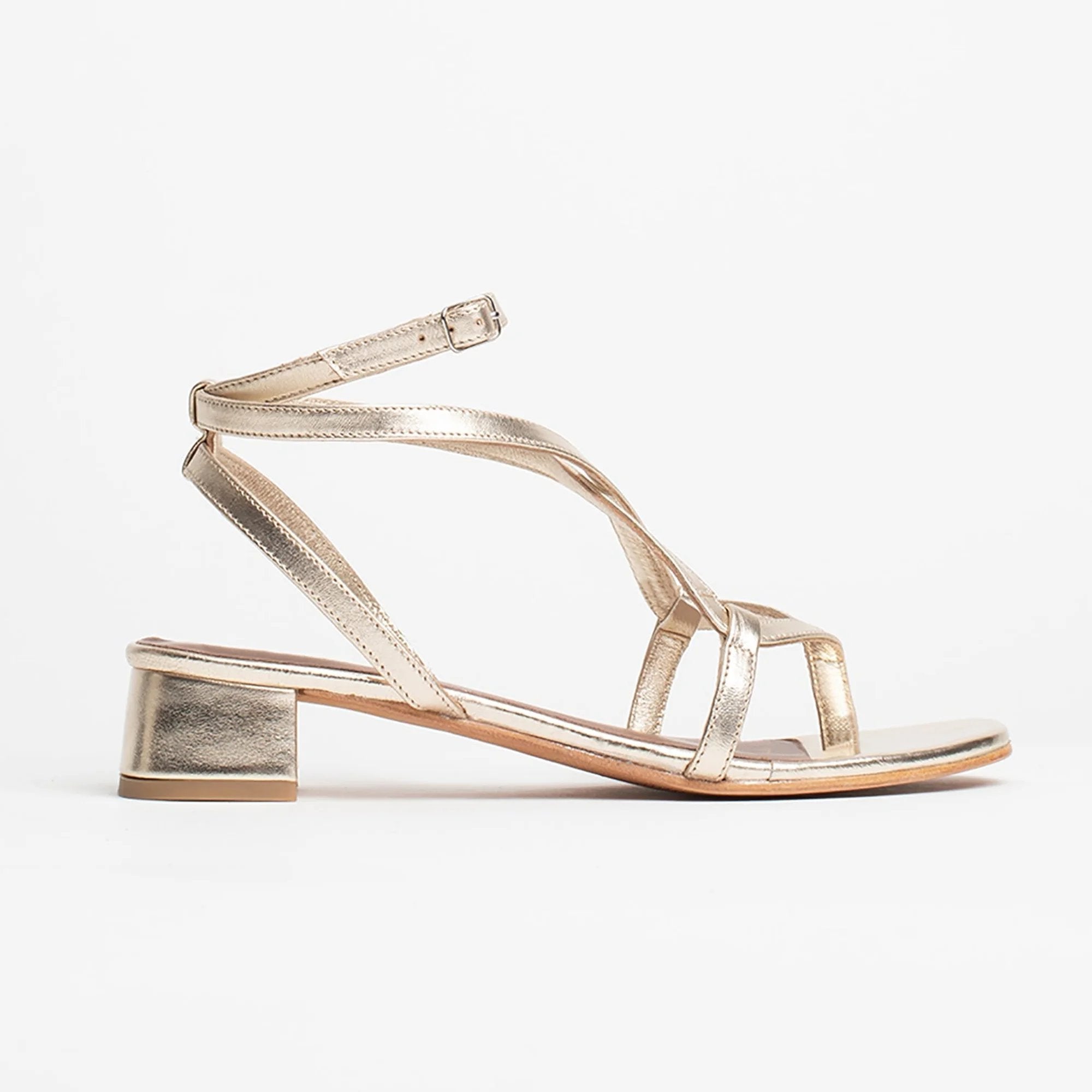 HALONA Sandale brillante en cuir
