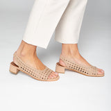 HATEYA Sandale poudrée en cuir