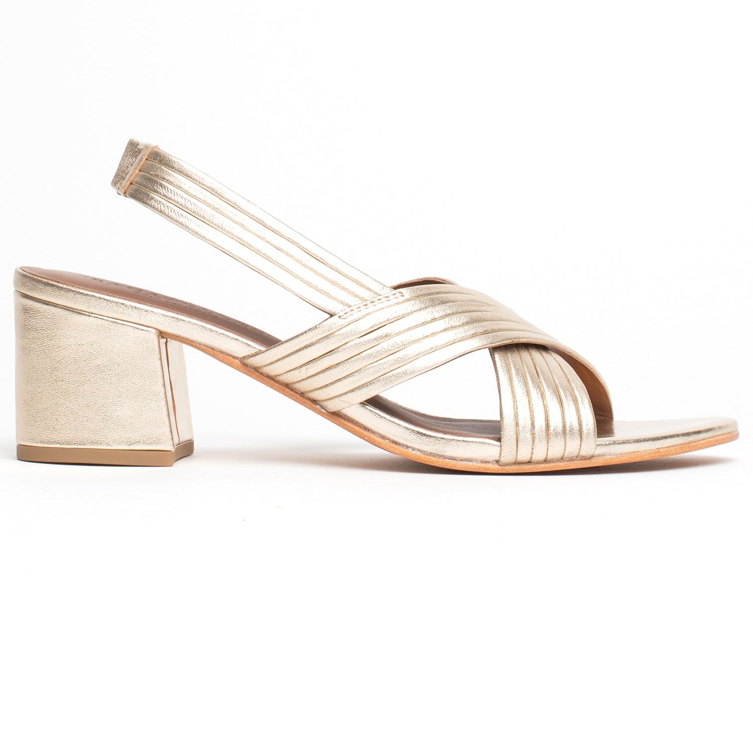 ISI Sandale brillante en cuir
