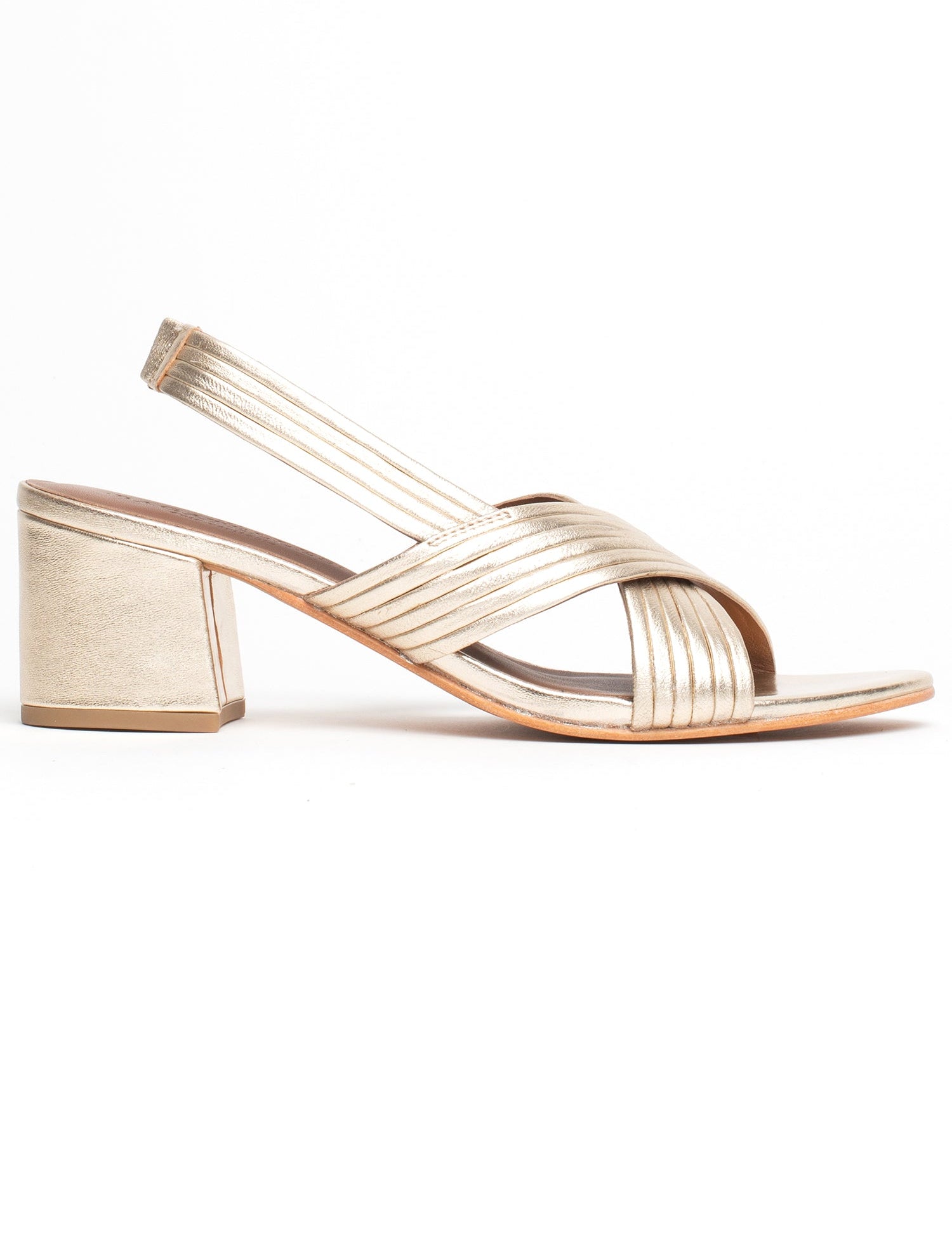 ISI Sandale brillante en cuir