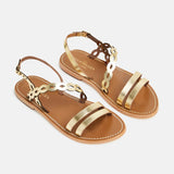 AGRATA Sandale brillante en cuir